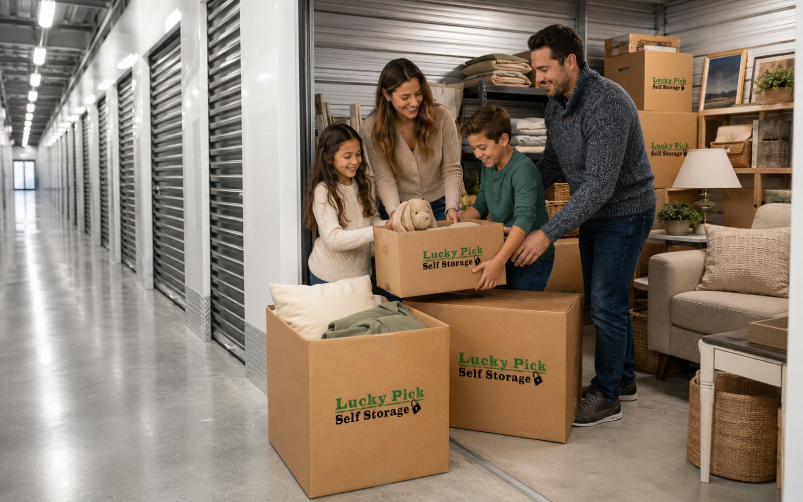 Happy LupkePic self-storage family loading climate controlled unit 
